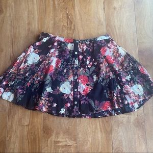 Black Floral skirt from Wet Seal